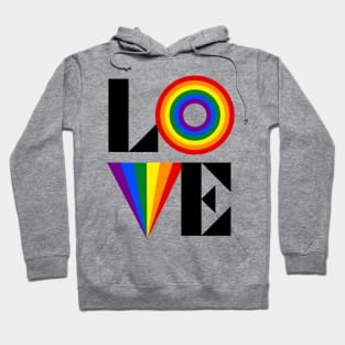 Retro LOVE LGBTQIA Rainbow Flag Hoodie